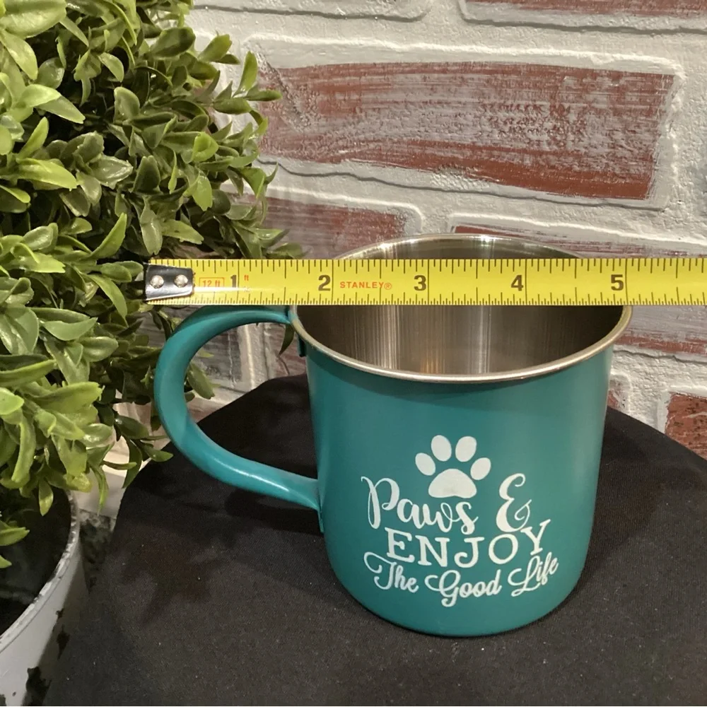 Paws & Enjoy The Good Life - A coffee cup for that Pet lover - Metal Crafted - Picture 8 of 8